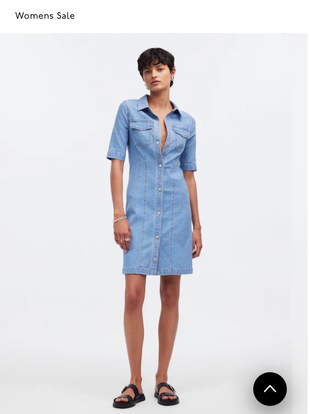 NWT Madewell Light Denim Seamed Mini Dress